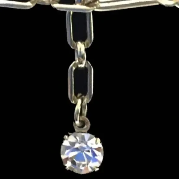 Vtg Corocraft gold pearl rhinestone 14" necklace - Picture 7 of 11